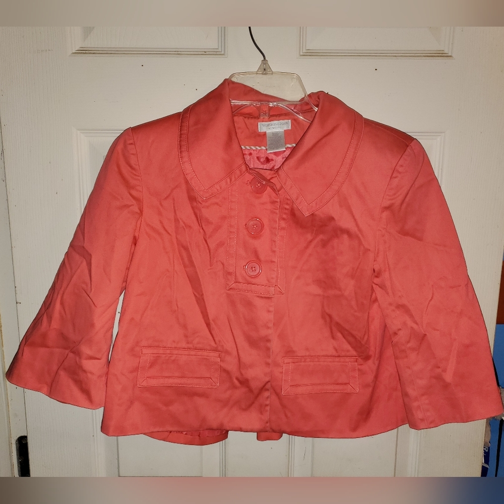 5 for $25 | Worthington Stretch Coral Small Cropped Blazer